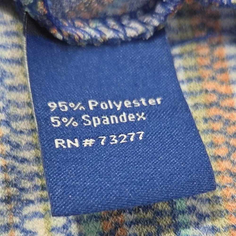 Apt. 9 Womens XL Striped Sharkbite Hem Sleeveless Dress Blue Orange Chevron Knit - Picture 5 of 6
